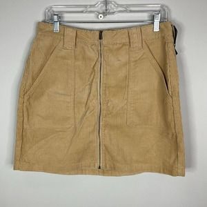 Hollister Summer Mini Skirt Ultra High Rise Corduroy Yellow Size 11 Pockets